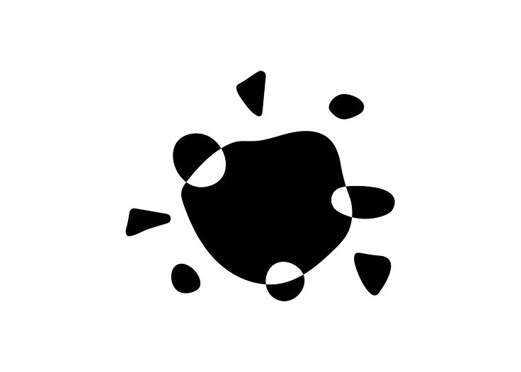 An alternate mark: a loose organic disc with jingles flying off it