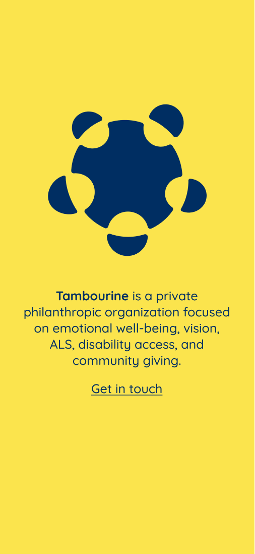 The Tambourine homepage on a phone