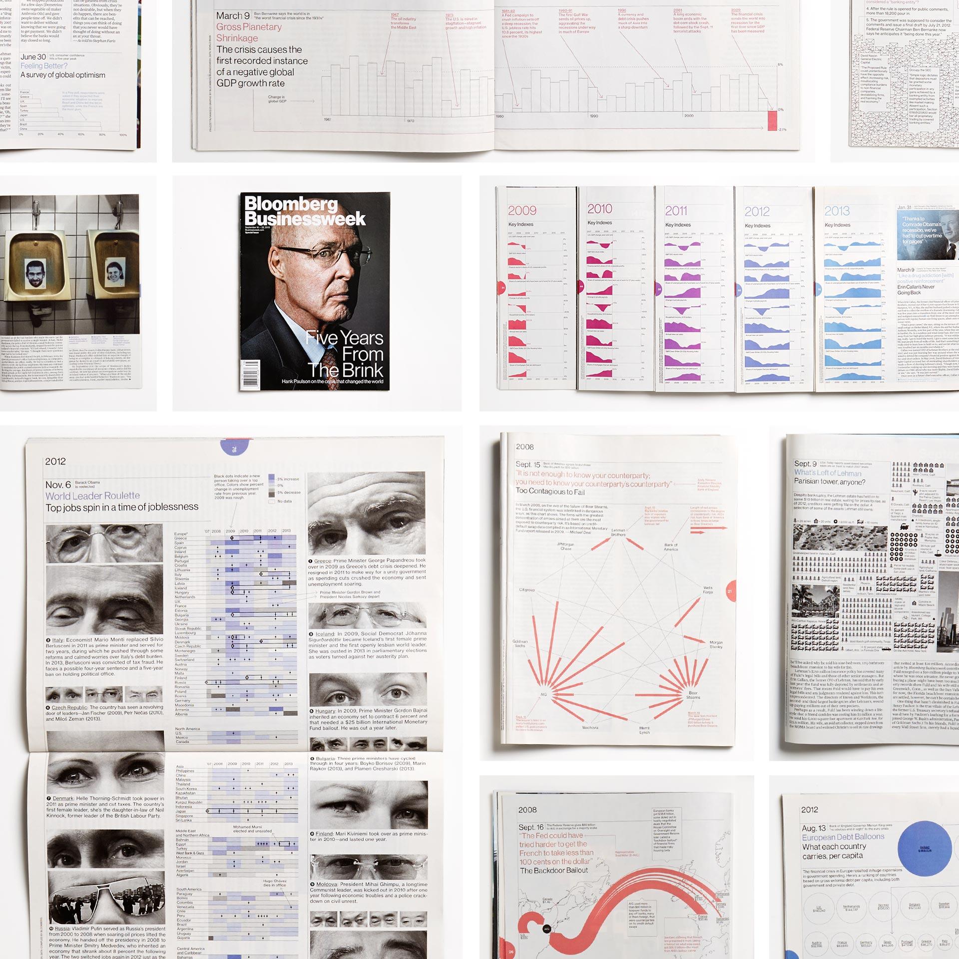 Collage of infographics from the issue