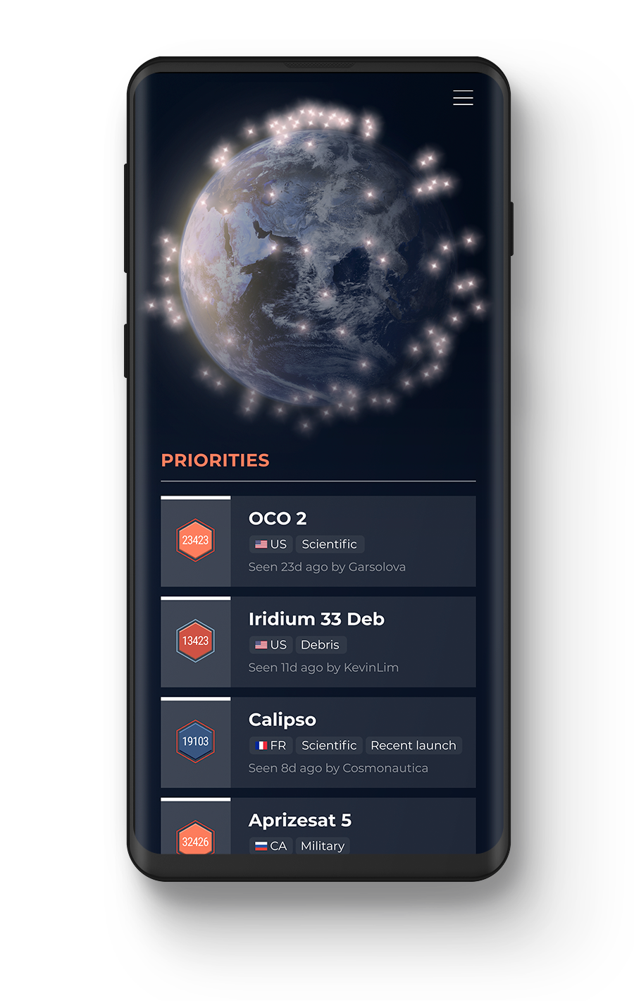 TruSat mobile app screenshot