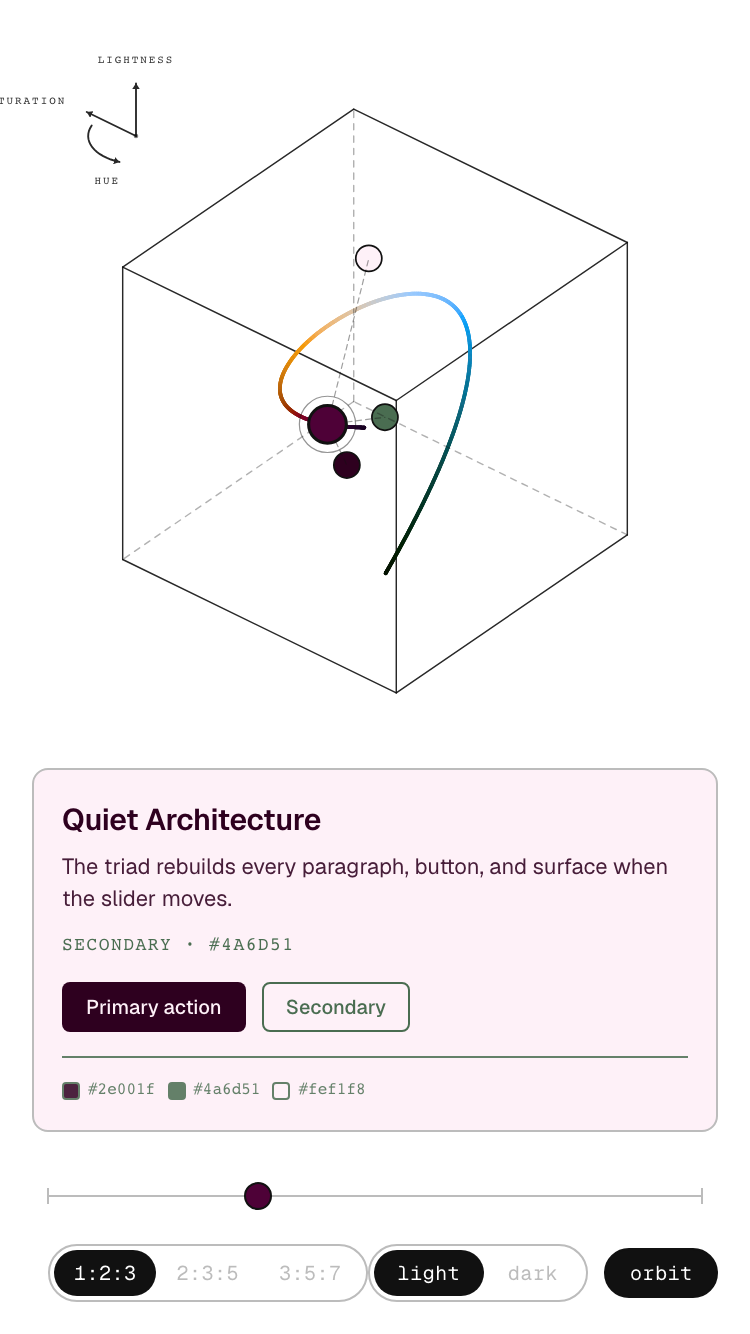 UI Sandbox — theme dial color-path experiment